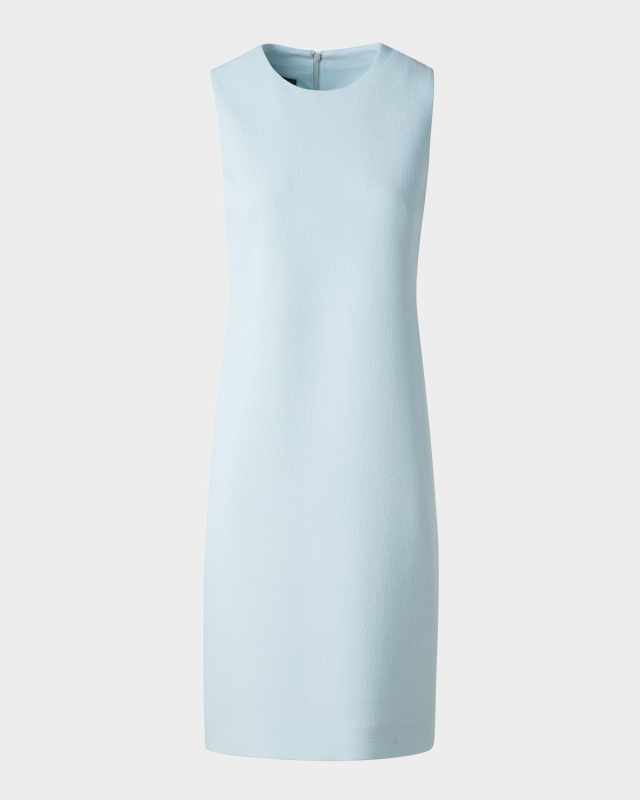 Sleeveless Wool Crepe Double-Face Sheath Dress